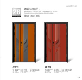 轻奢系统装甲门精雕铝木装甲门